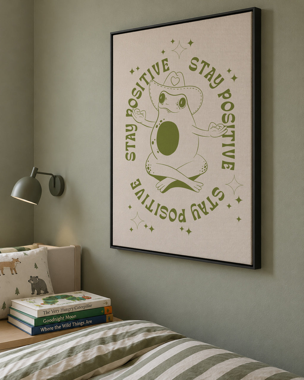Happy Frog - Framed canvas in an interior