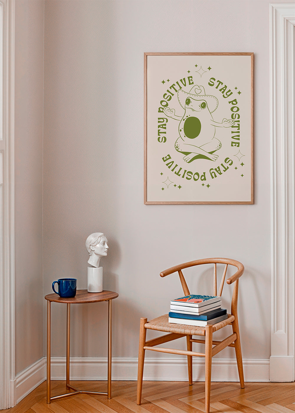Illustratie kikker met positieve tekst