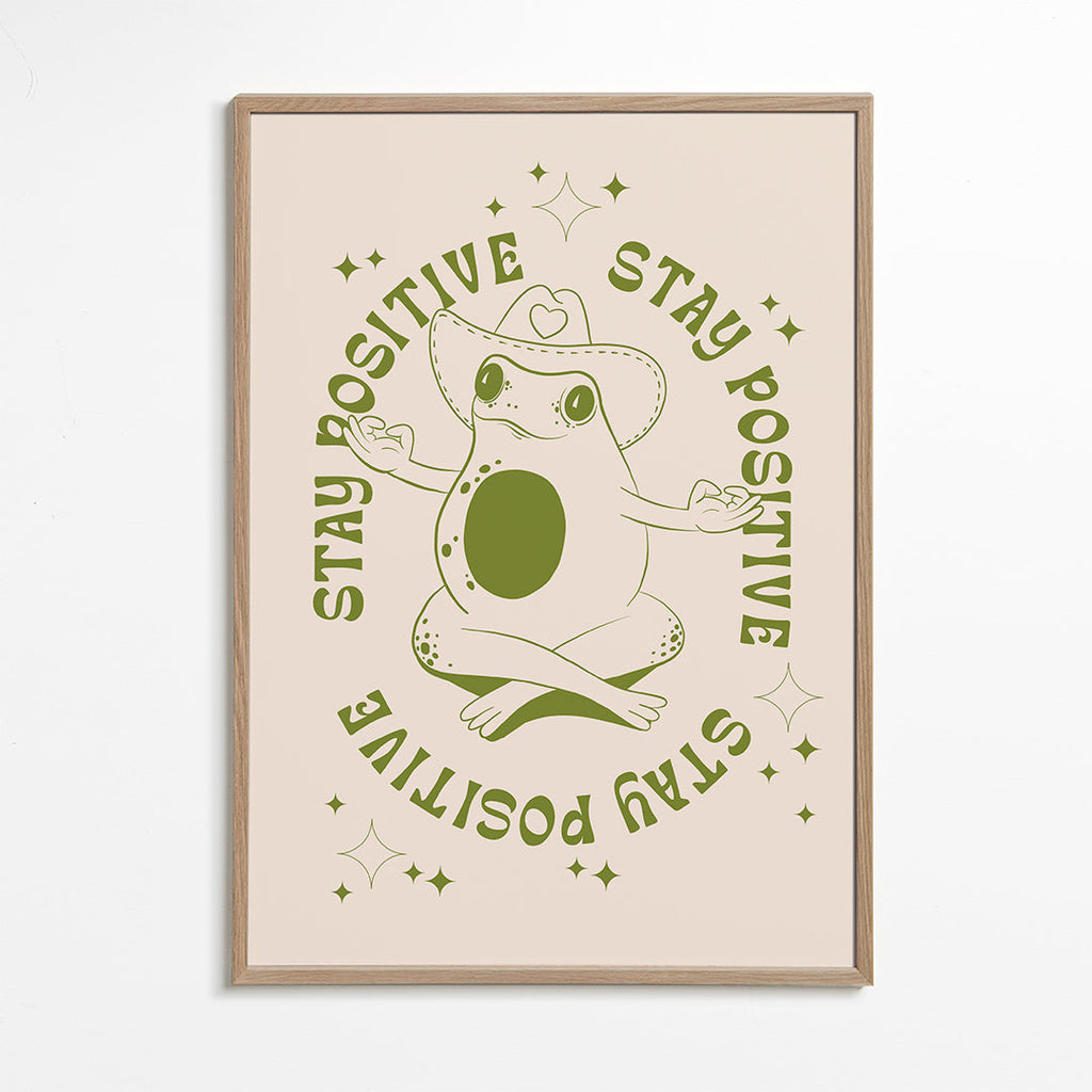 Illustratie kikker met positieve tekst