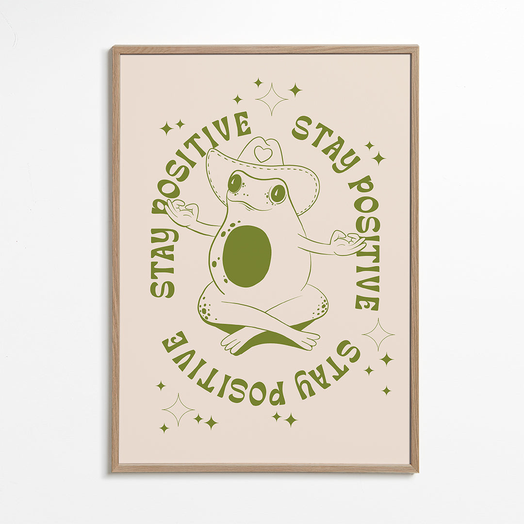 Illustratie kikker met positieve tekst