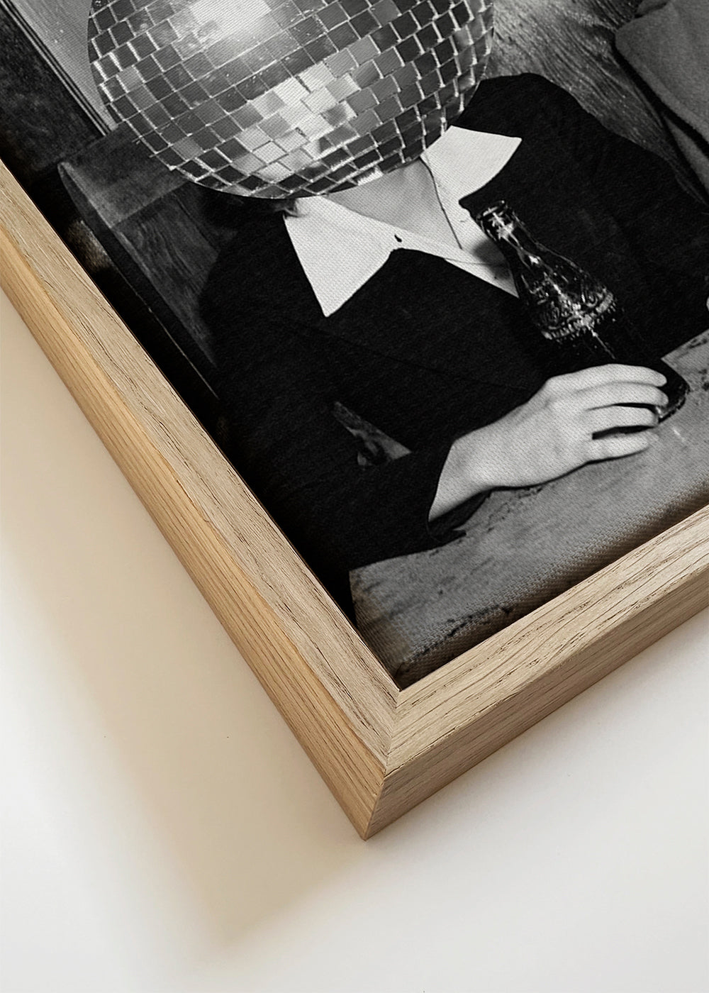 Vintagefoto van stel met discobal-hoofd