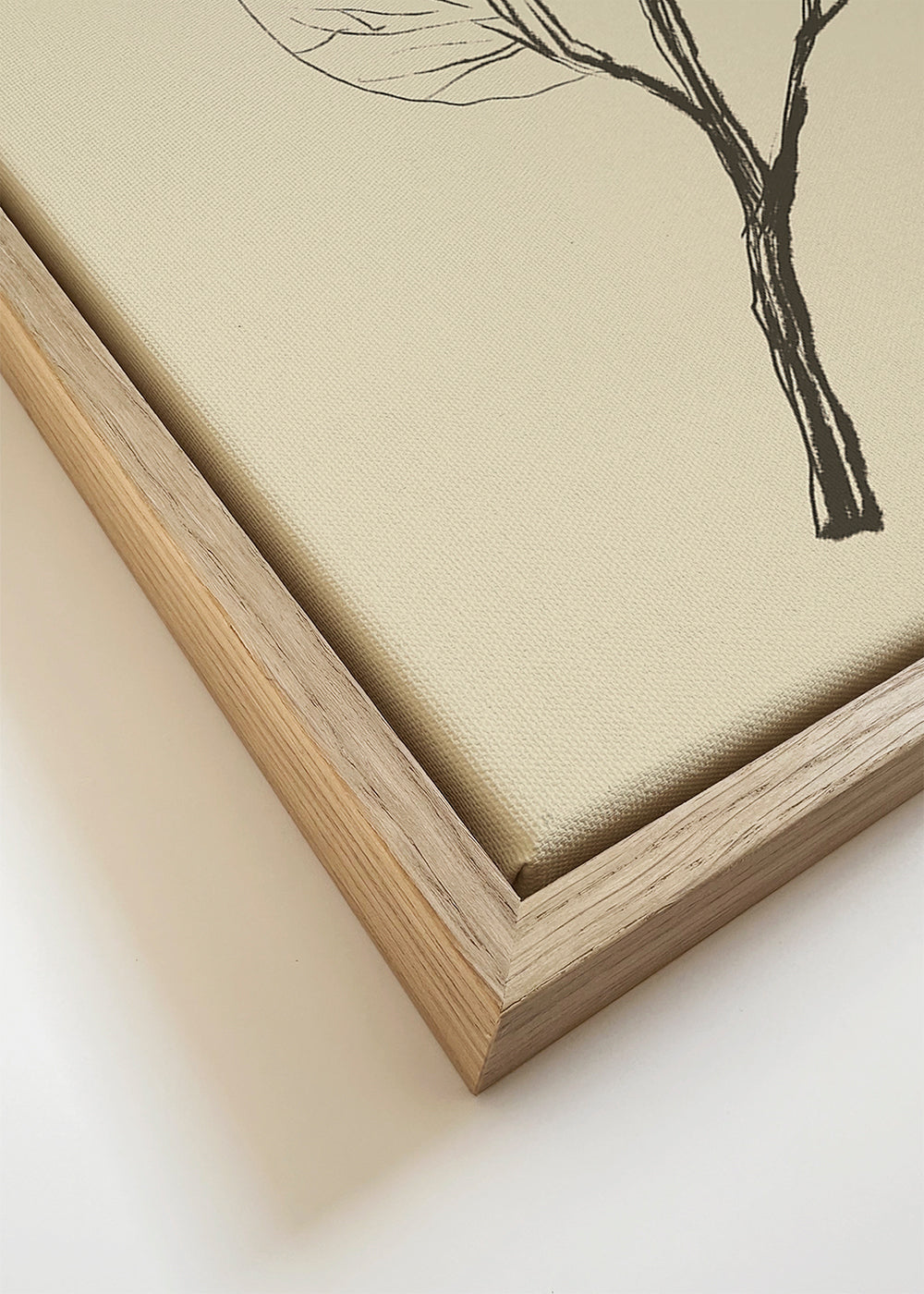 Botanische print: tak met bessen op beige