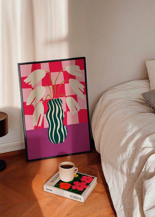 Botanische poster met pop-tulpen
