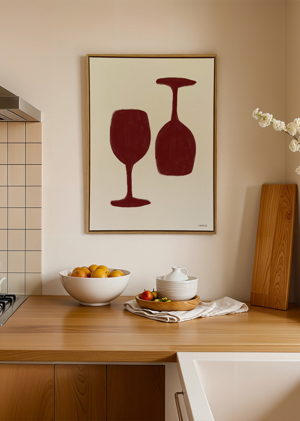 Wine time - Framed canvas in an interior
