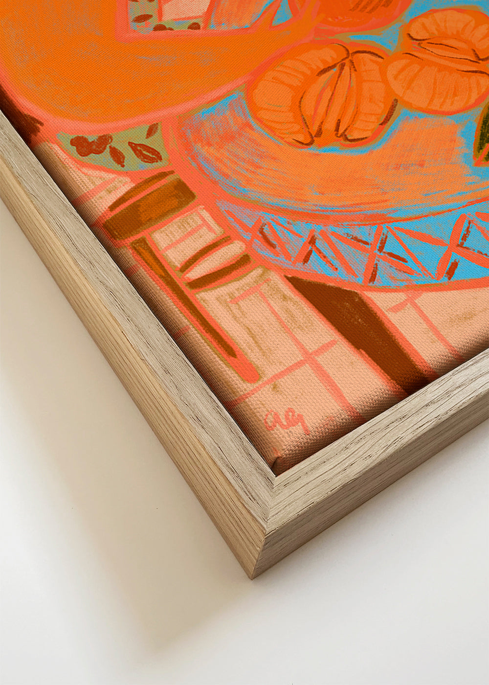 Keuken kunst met mandarijnen op gestileerde tafel