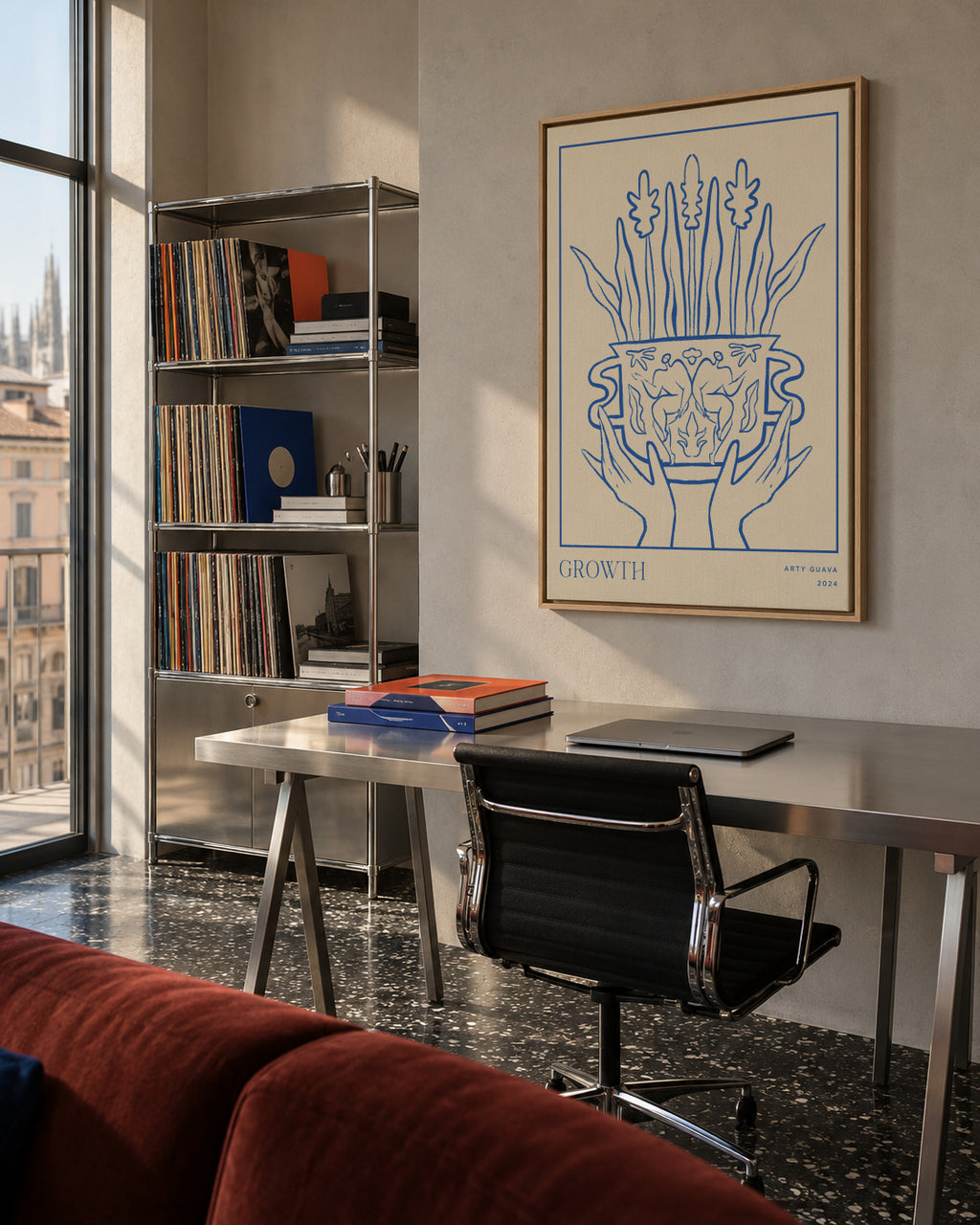 Vessel Collection : Growth (LineArt) - Framed canvas in an interior