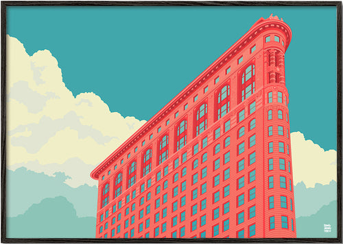 Stadskunst Flatiron illustratie popstijl