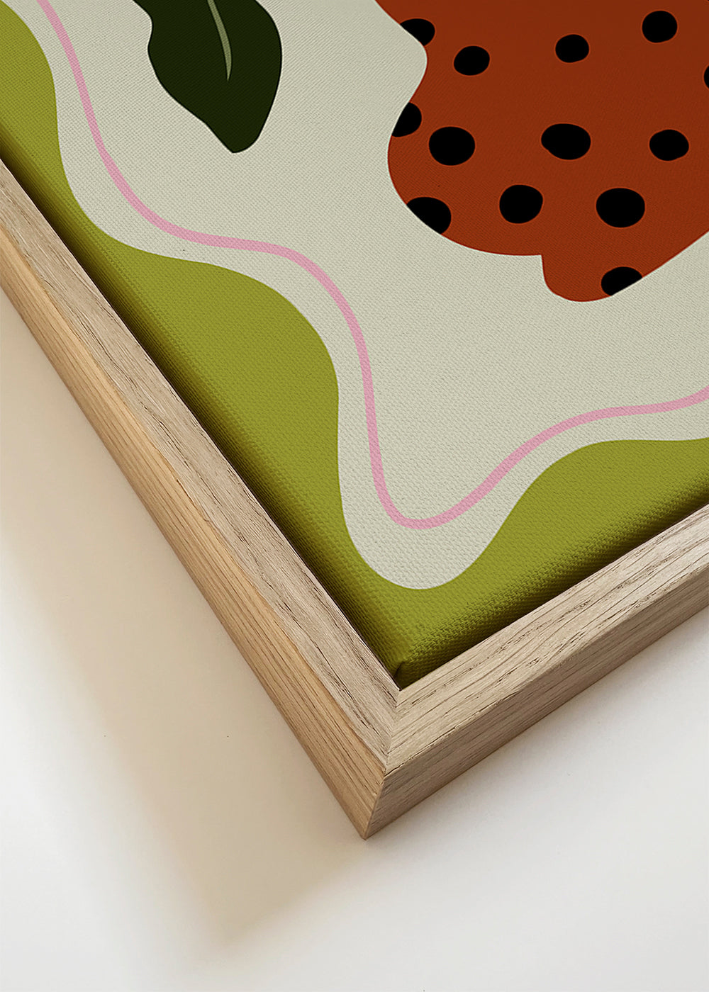 Botanische print met roze bloem en gevlekte vaas