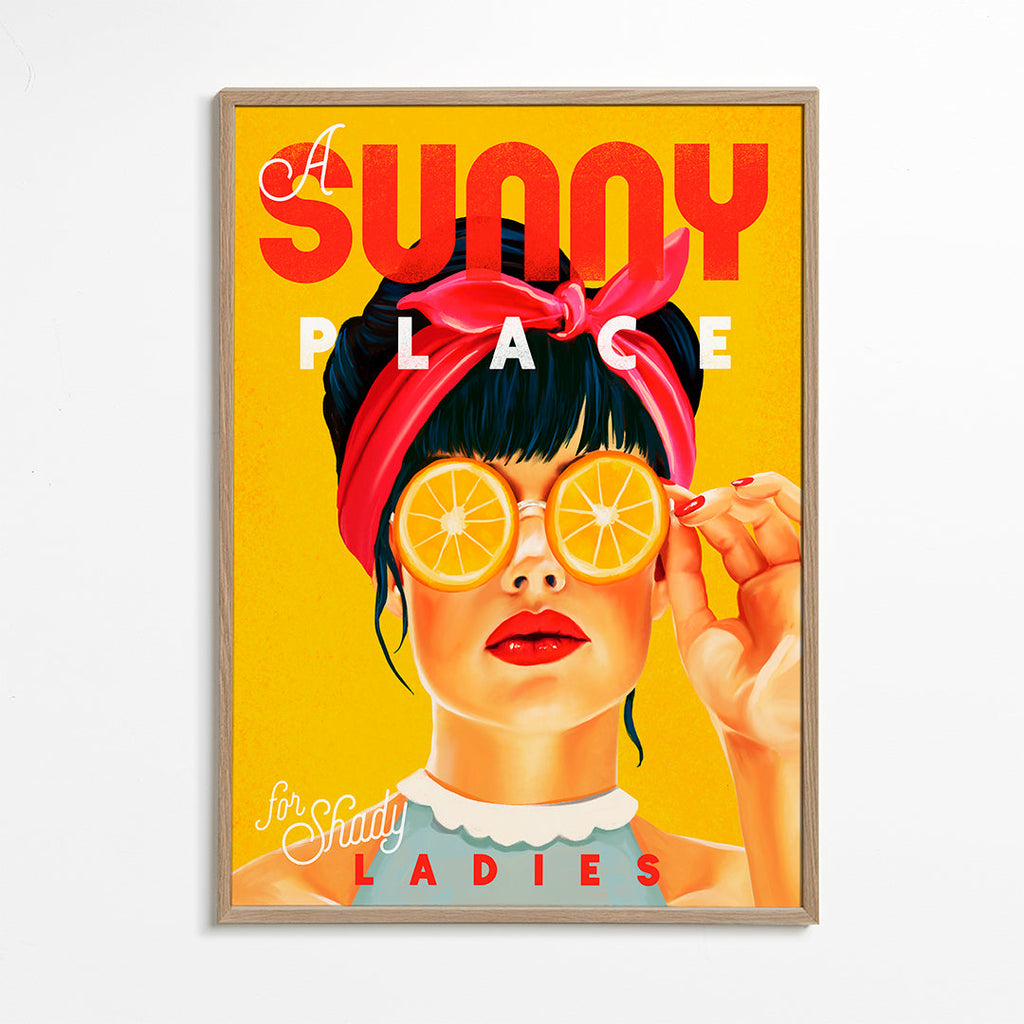 A Sunny Place For Shady Ladies Orange Pinup Art