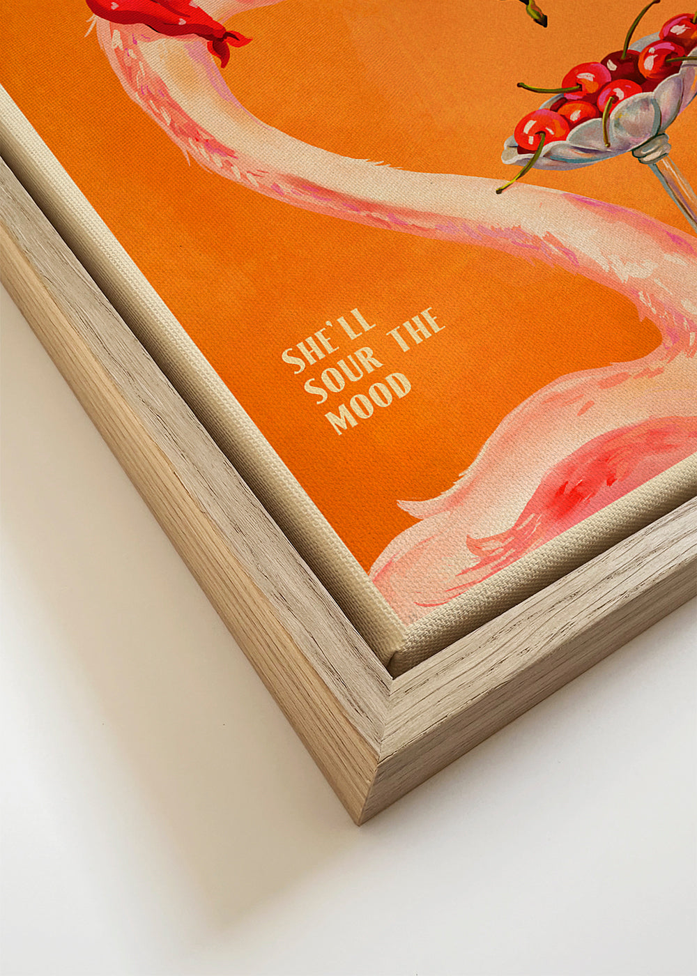 Keuken kunst vintage flamingo met cocktail