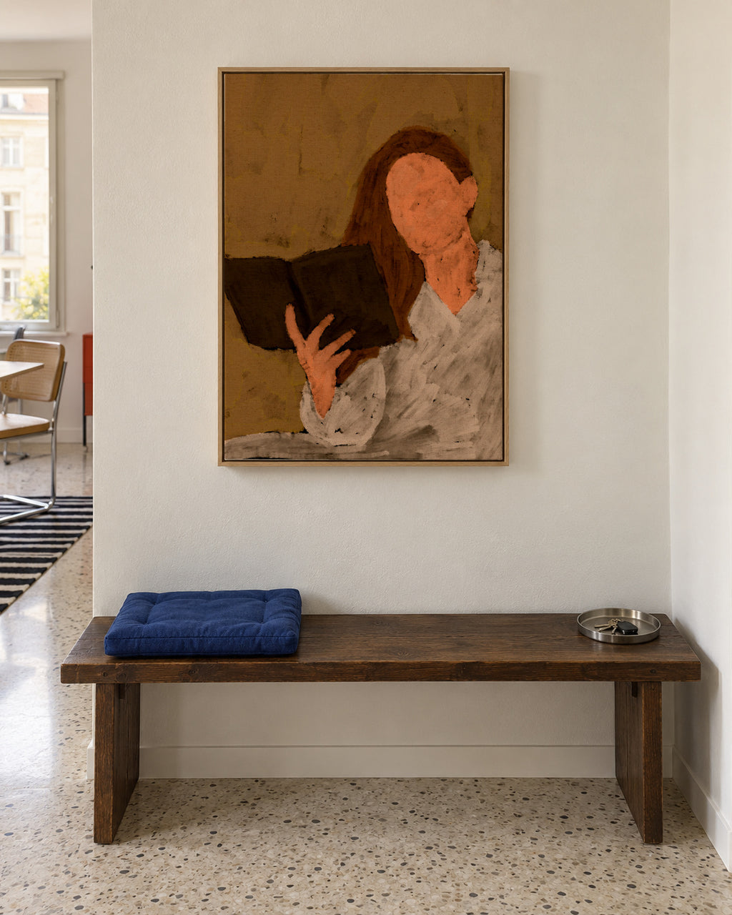 Book lover 1 - Framed canvas in an interior
