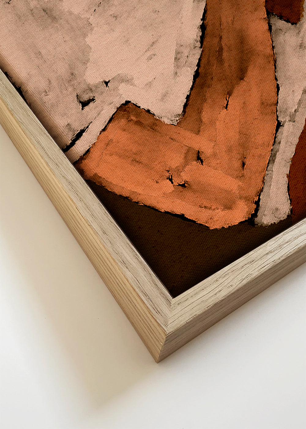 Abstracte kunst met lezer in aardetinten