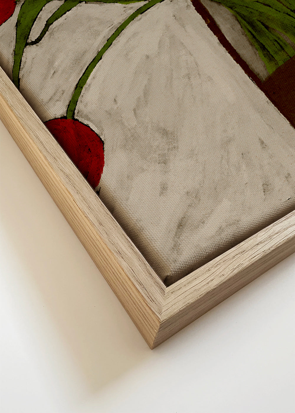 Botanische print met rode tulpen