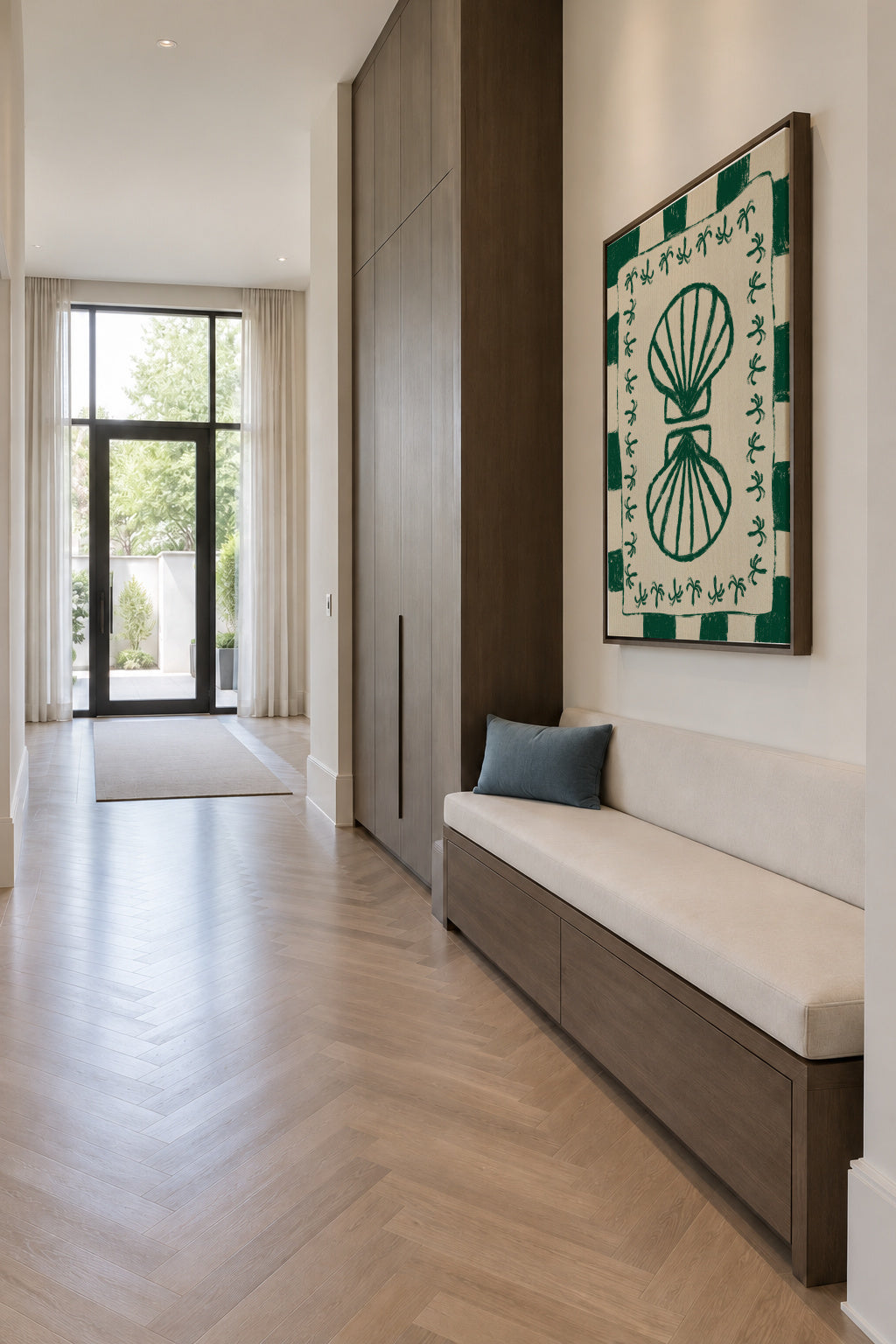 Seashell Symphony - Framed canvas in an interior