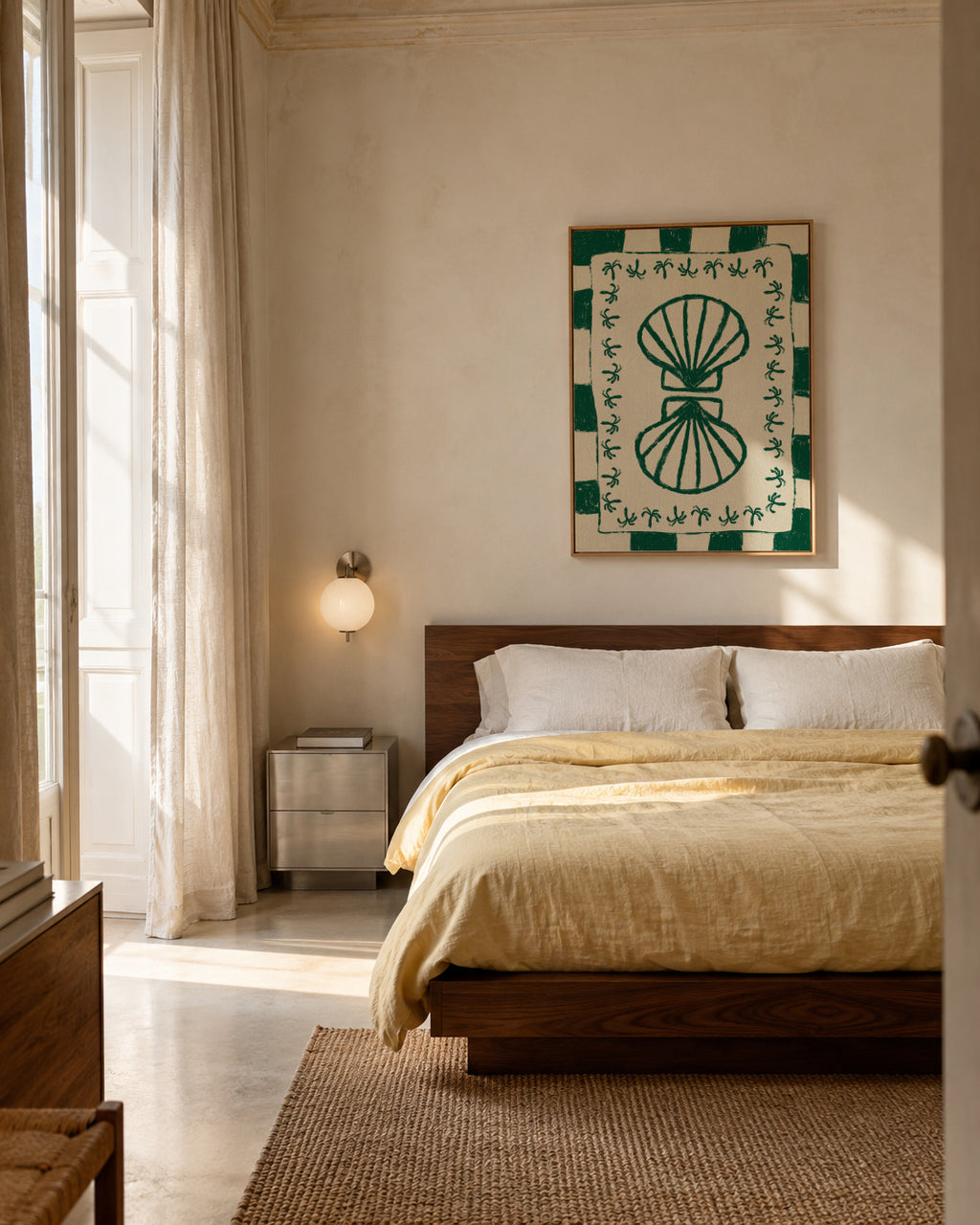 Seashell Symphony - Framed canvas in an interior