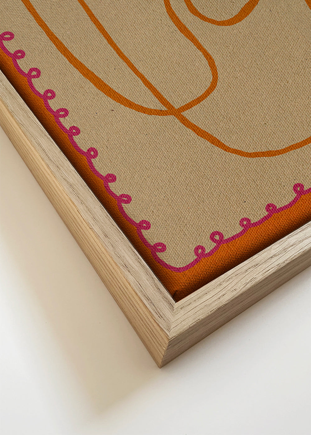 Keuken kunst met doorlopende oranje lijn