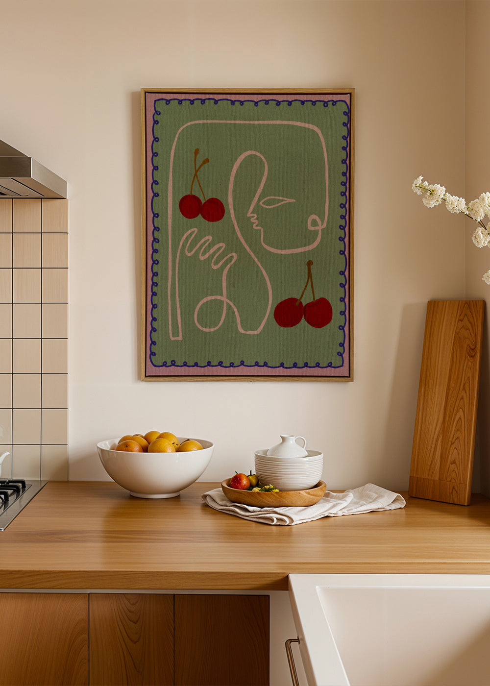 Fruit fiesta 5 - Framed canvas in an interior