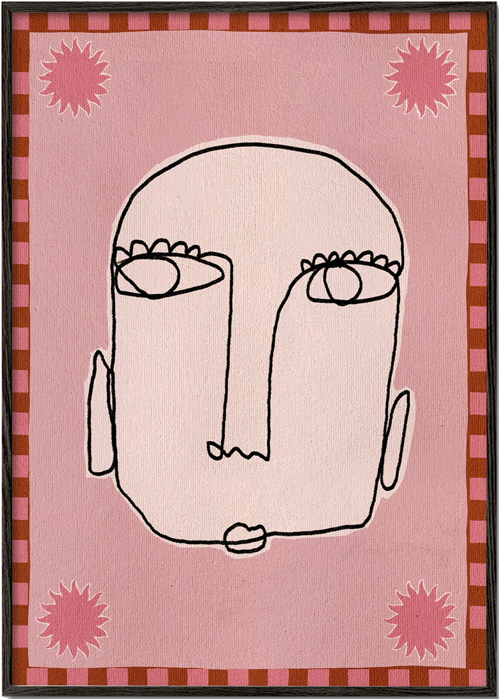 Lineair gezicht illustratie roze