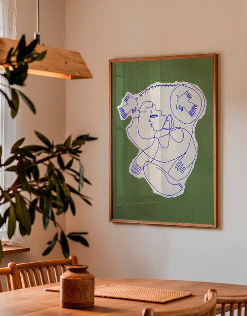 Doorlopende lijnillustratie op gescheurd papier