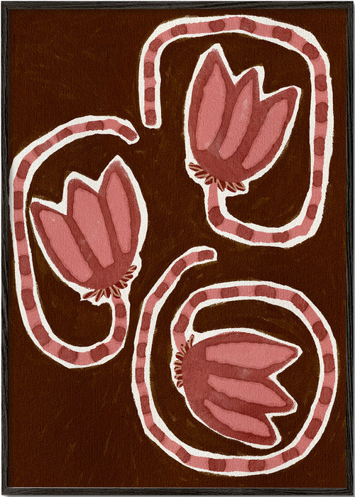 Botanische poster met gestileerde tulpen