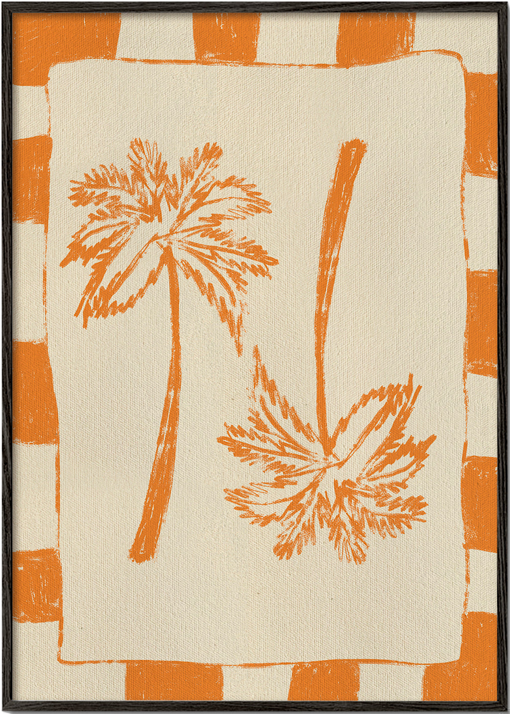 Botanische poster met oranje palmen