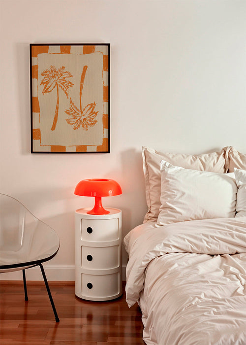 Botanische poster met oranje palmen