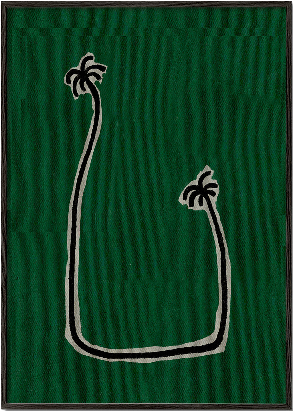 Botanische print met lijnachtige palmen