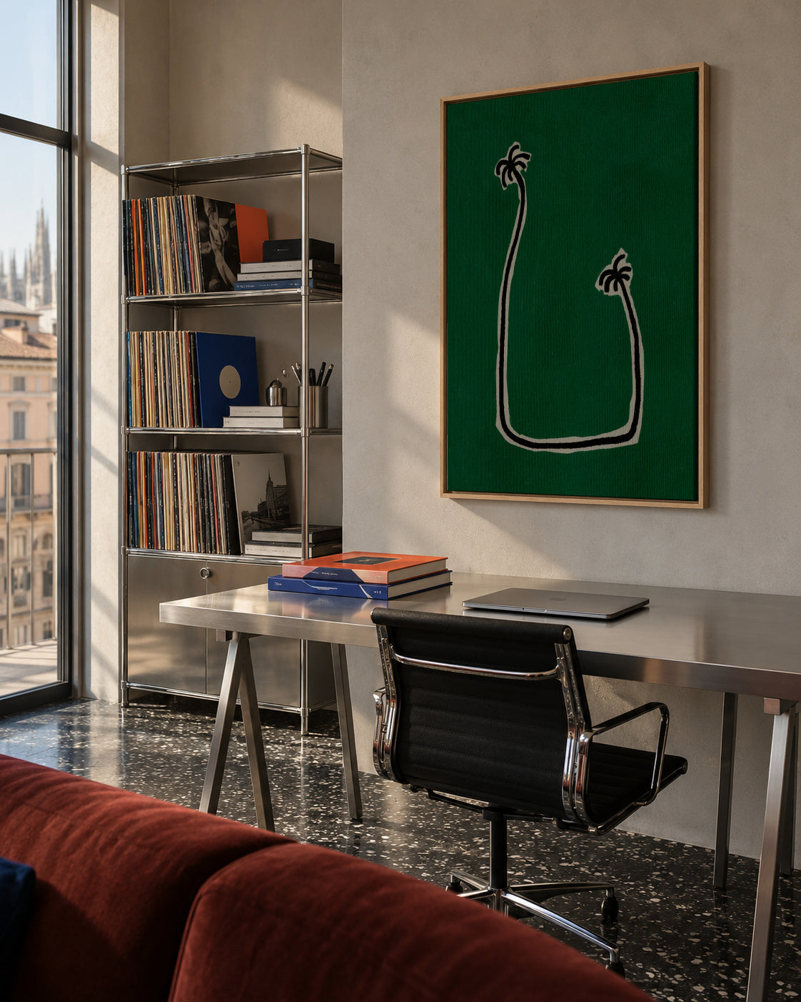 Soul bound - Green - Framed canvas in an interior