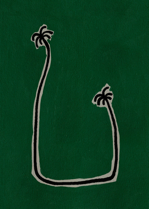 Botanische print met lijnachtige palmen
