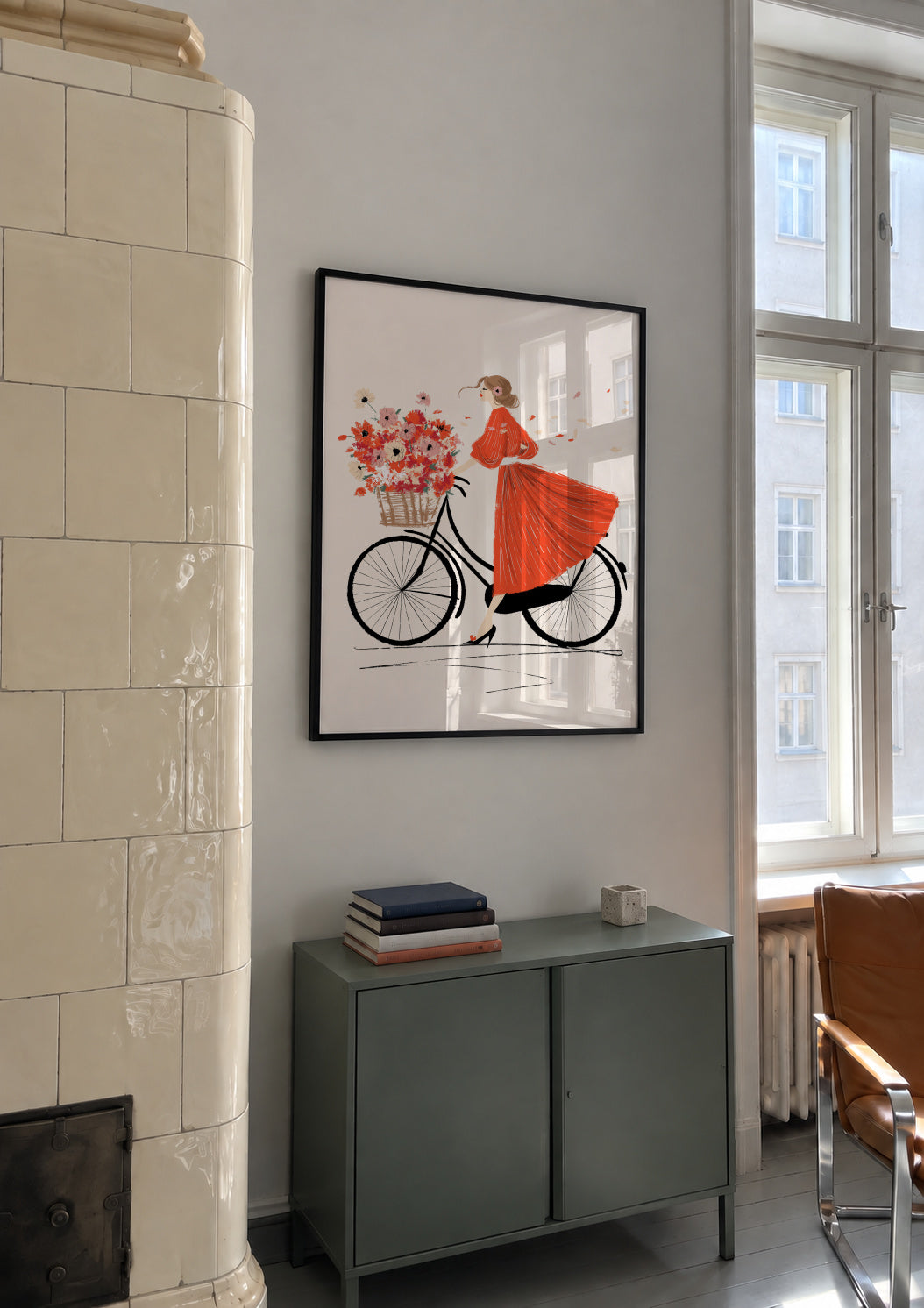 À bicyclette - Framed poster in an interior