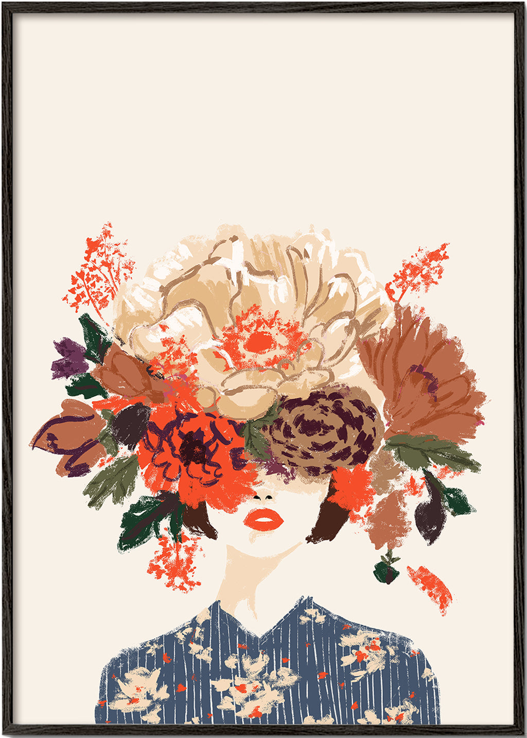Botanische poster met bloemkroon illustratie