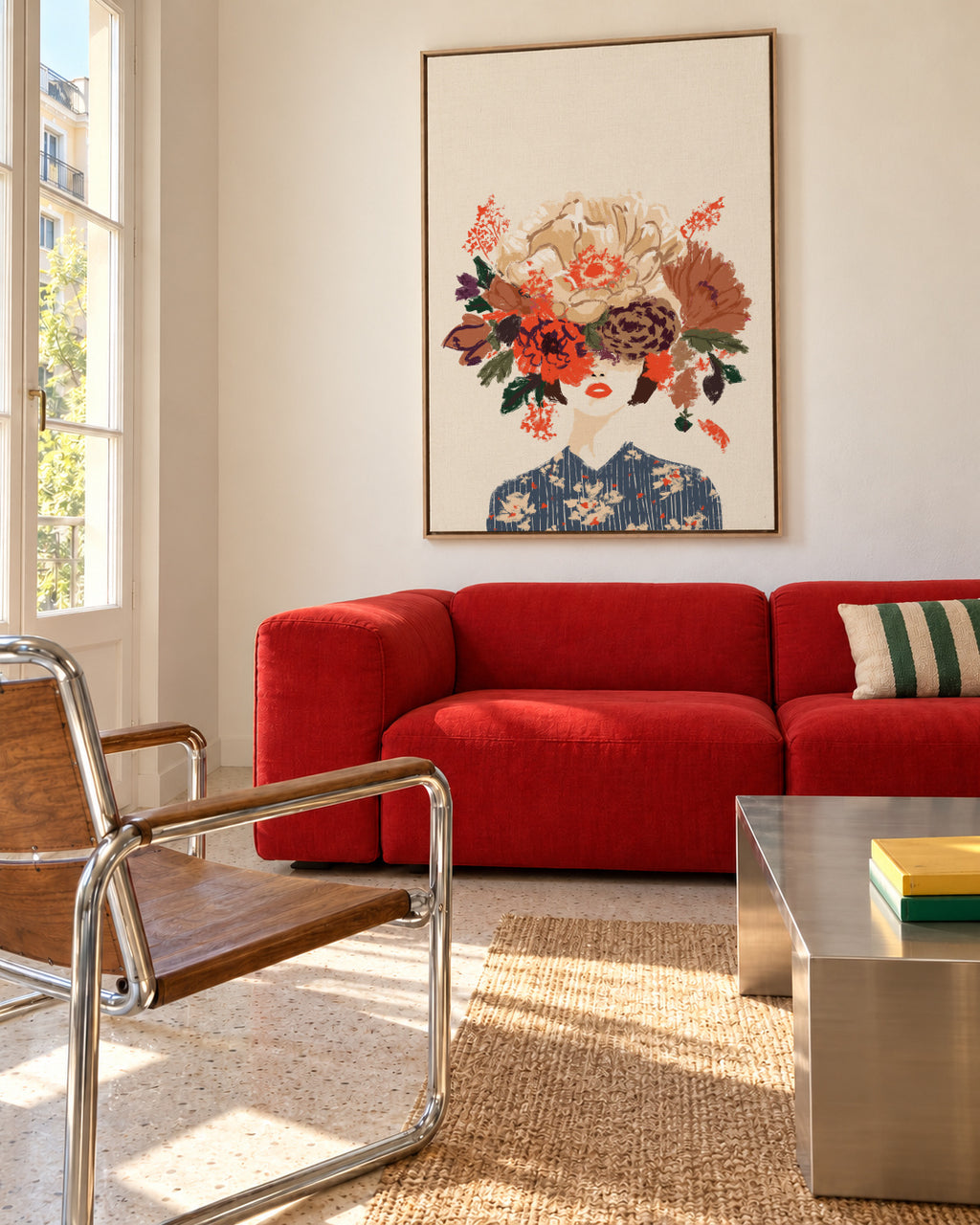 Floral Crown - Framed canvas in an interior