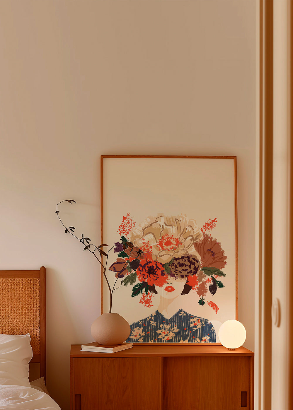 Botanische poster met bloemkroon illustratie