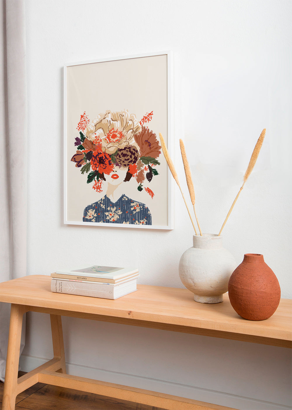 Botanische poster met bloemkroon illustratie