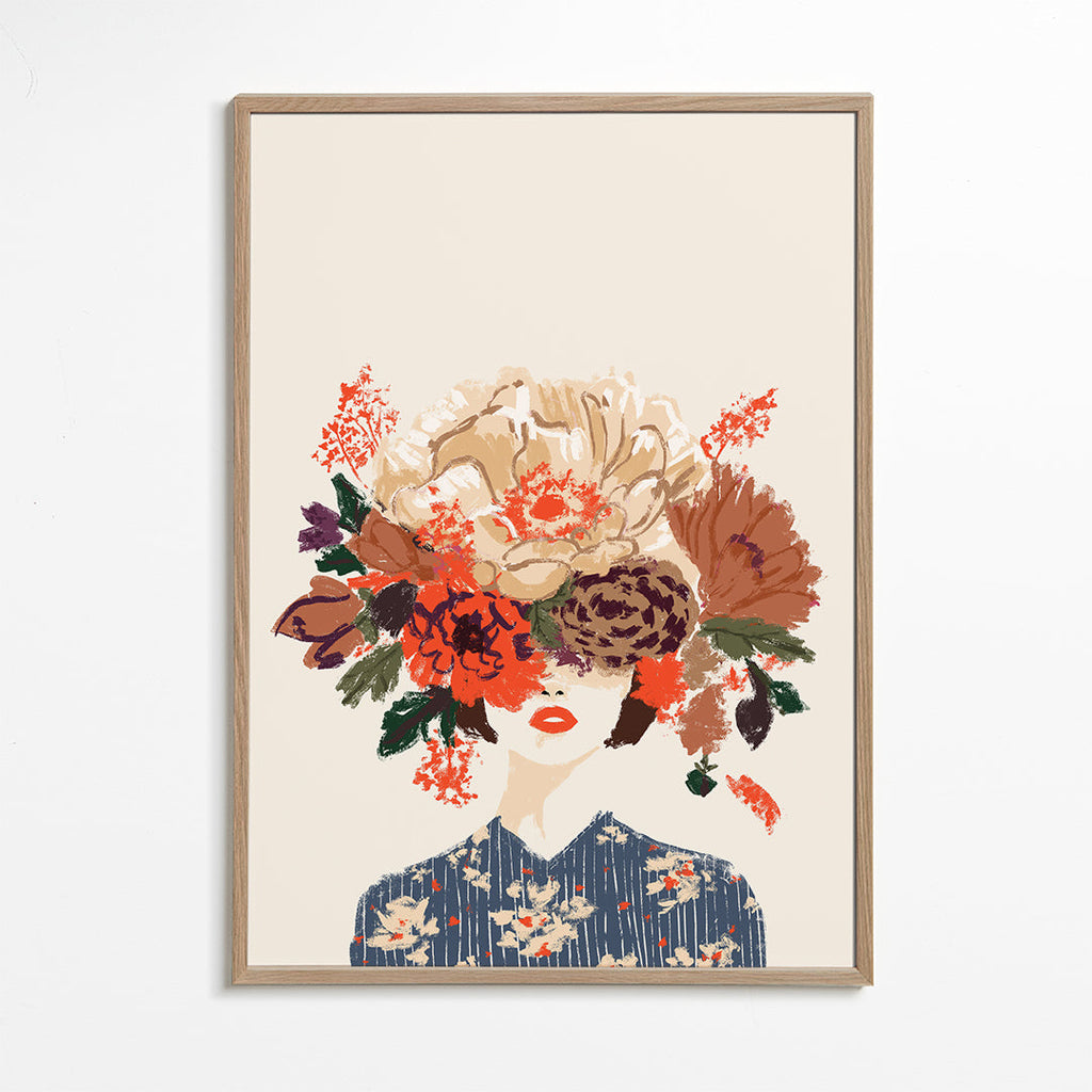 Botanische poster met bloemkroon illustratie