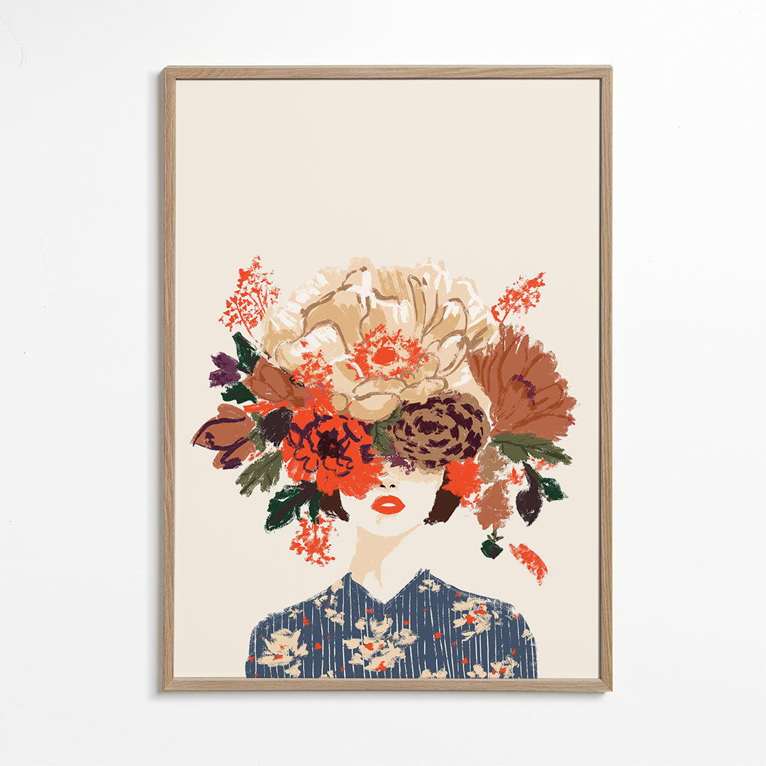 Botanische poster met bloemkroon illustratie