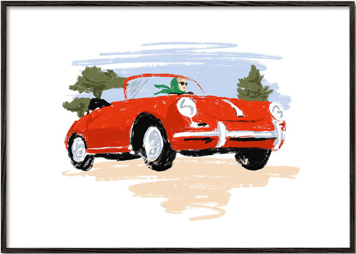 Illustratie klassieke rode auto