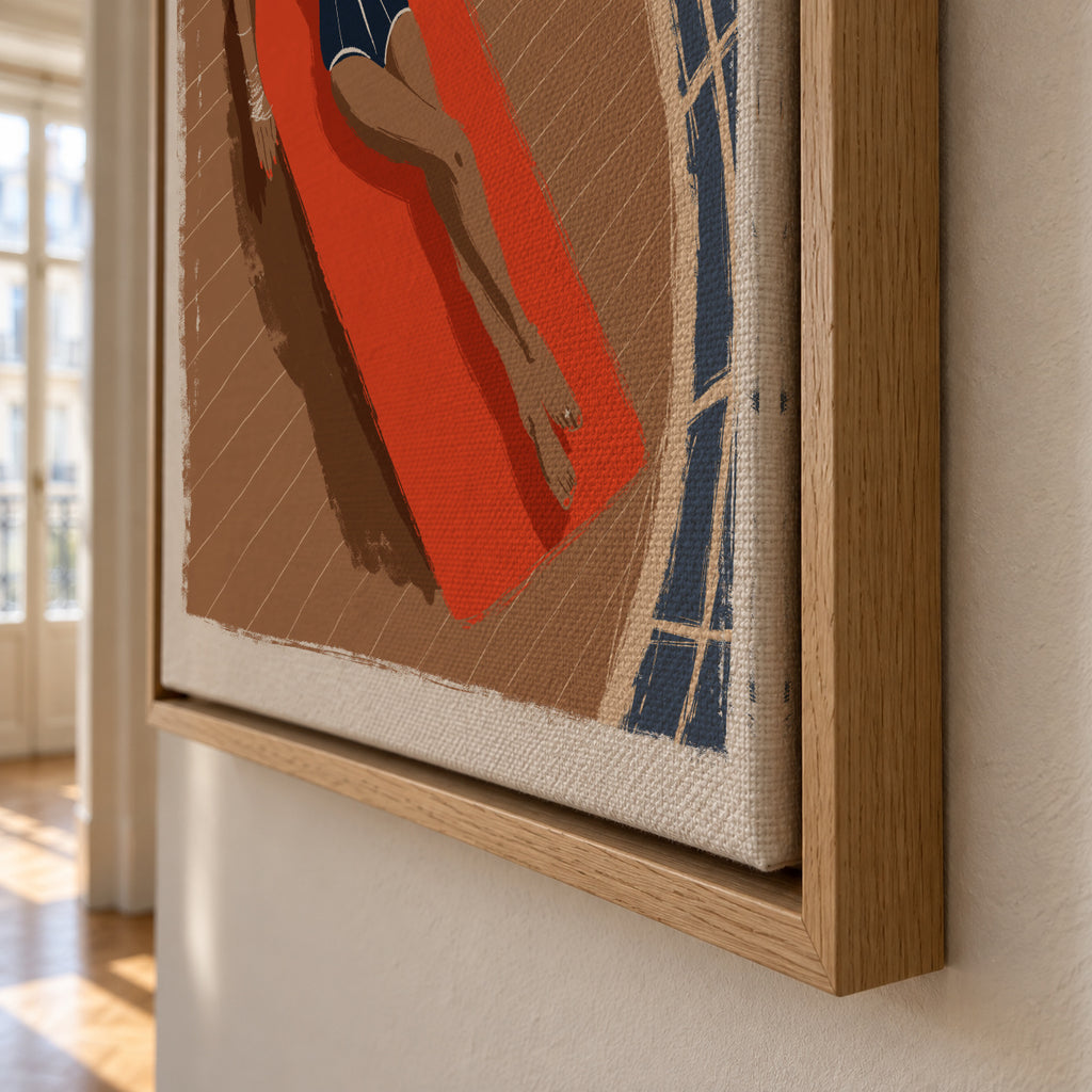 On the yacht - Framed canvas detail