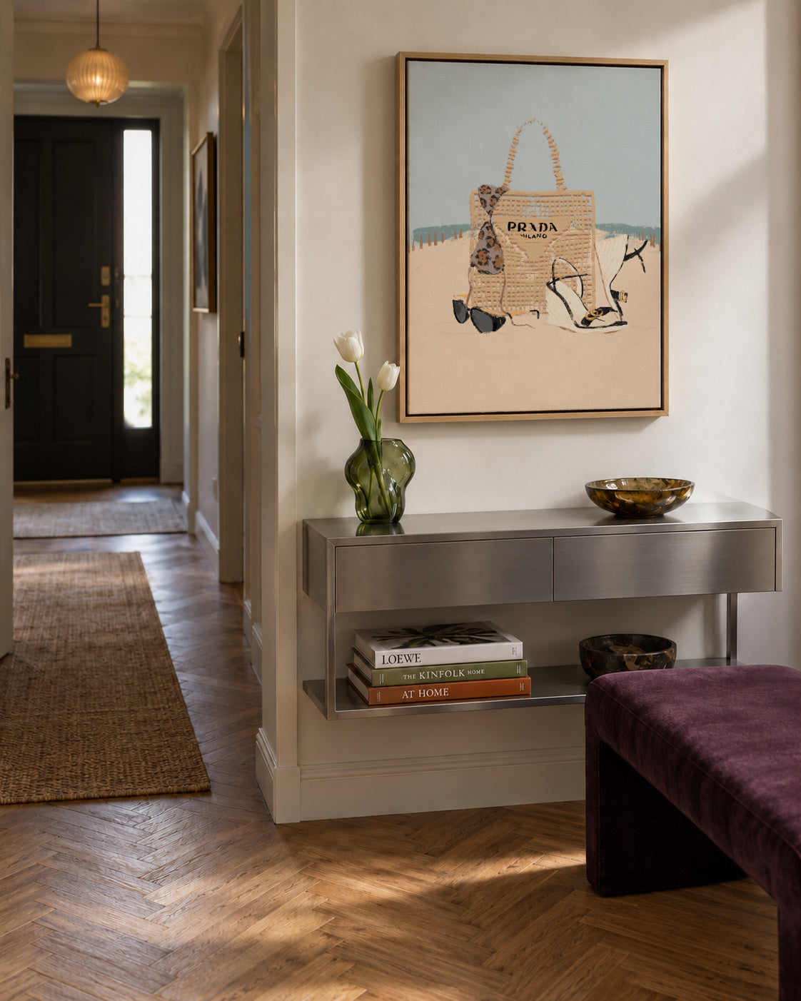 The Beach - Framed canvas in an interior
