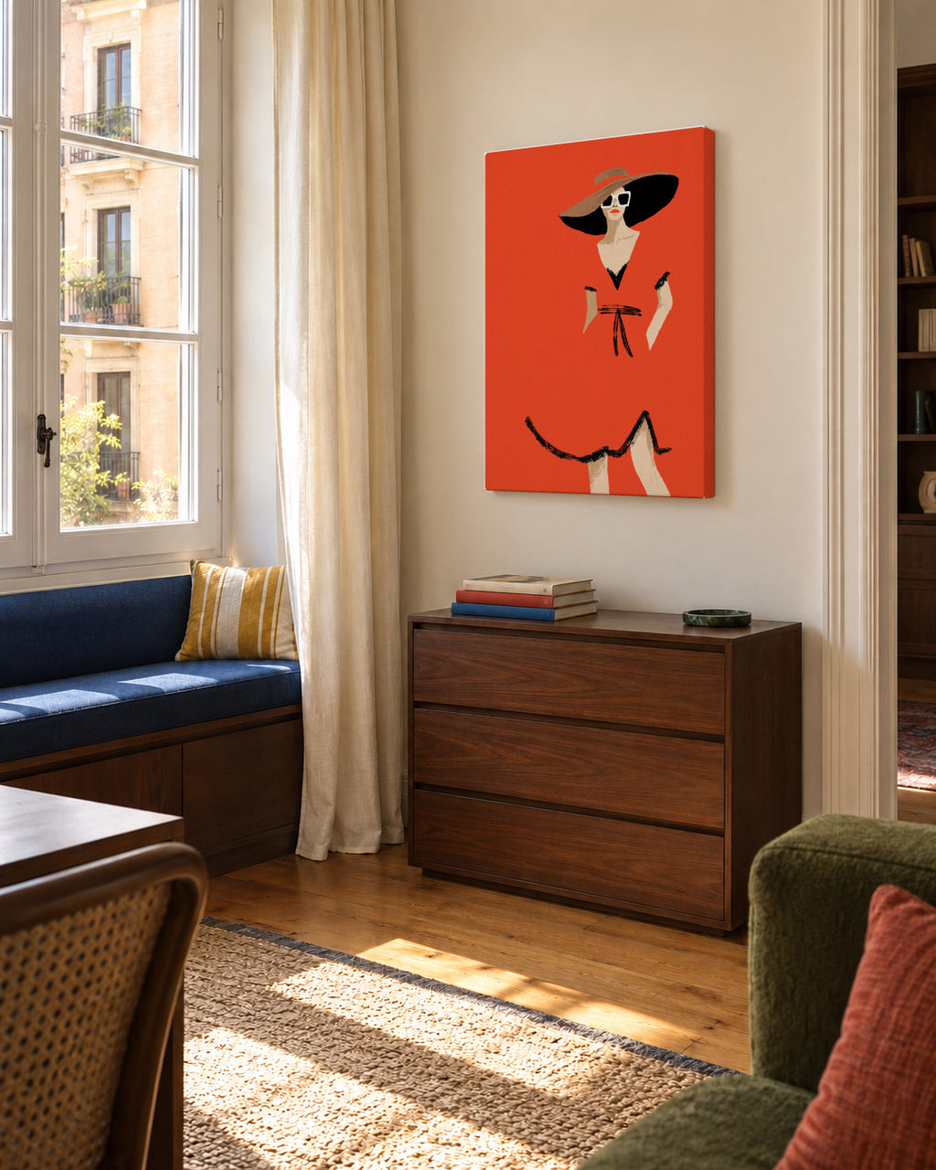 The dress - Unframed canvas in an interior