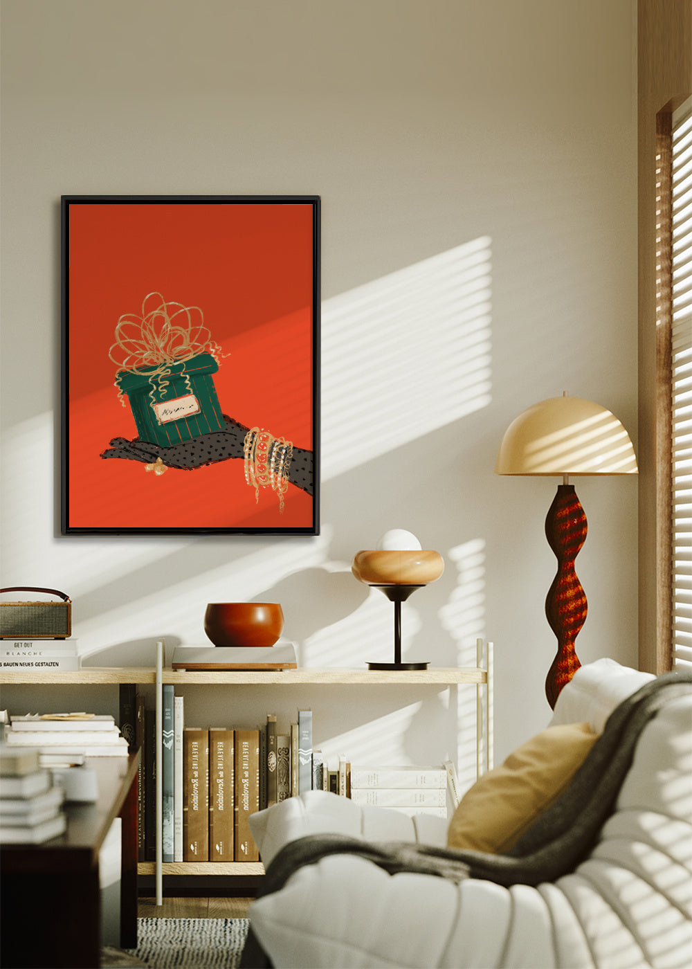The gift - Framed canvas in an interior