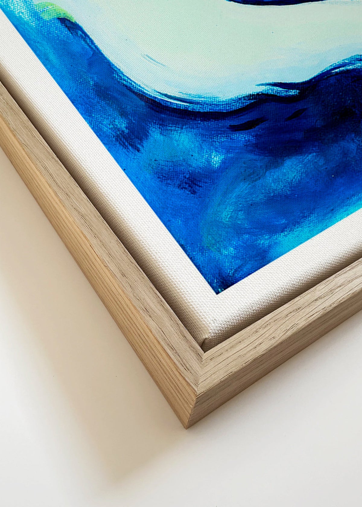 Zwaan kunstwerk op diepblauwe achtergrond – Canvas detail