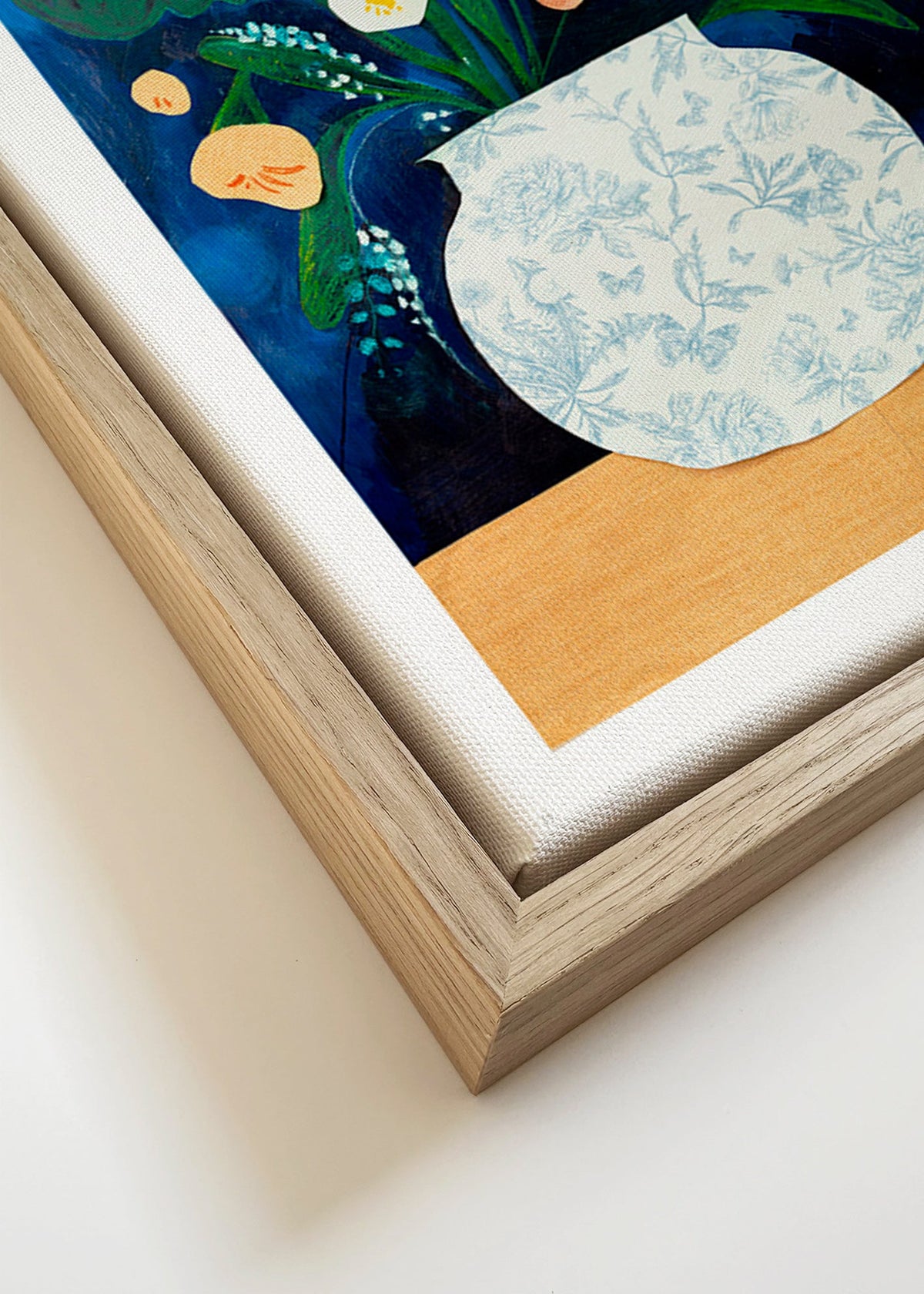 Botanische print met boeket in vaas – Canvas detail