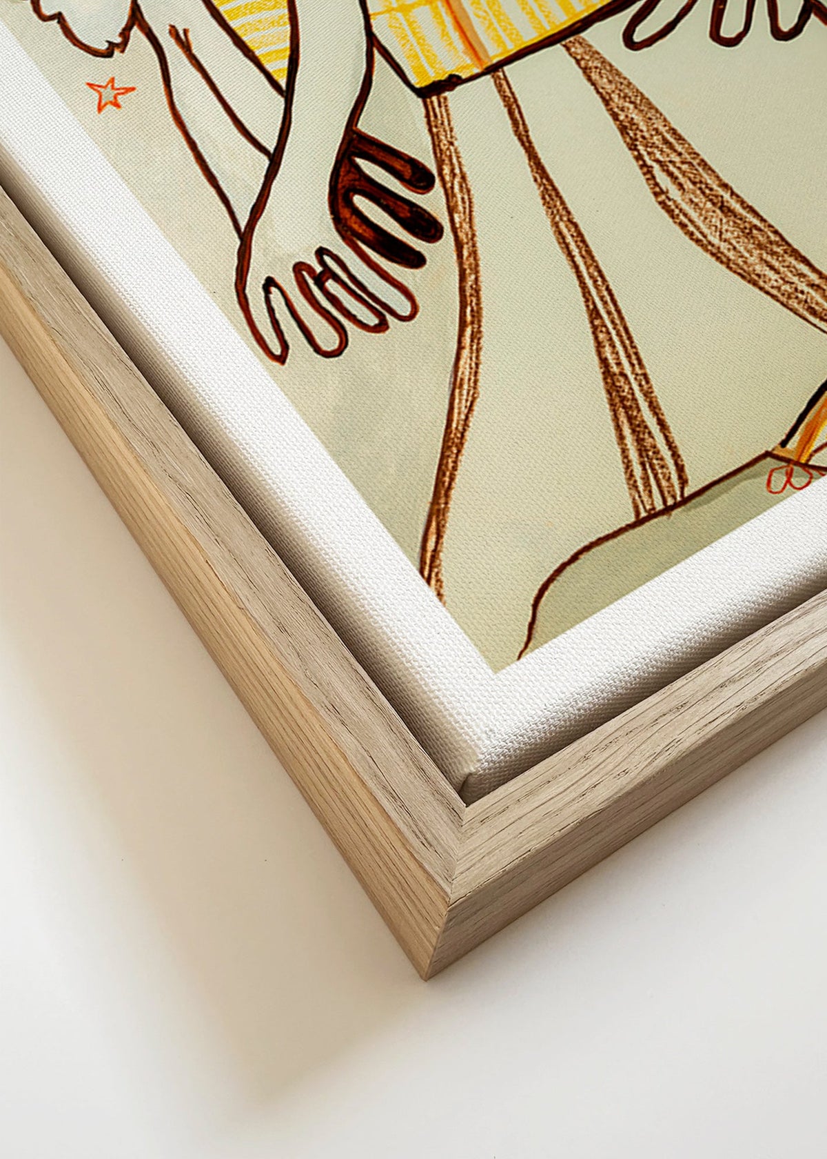 Illustratie dansend paar met gebarenlijn – Canvas detail