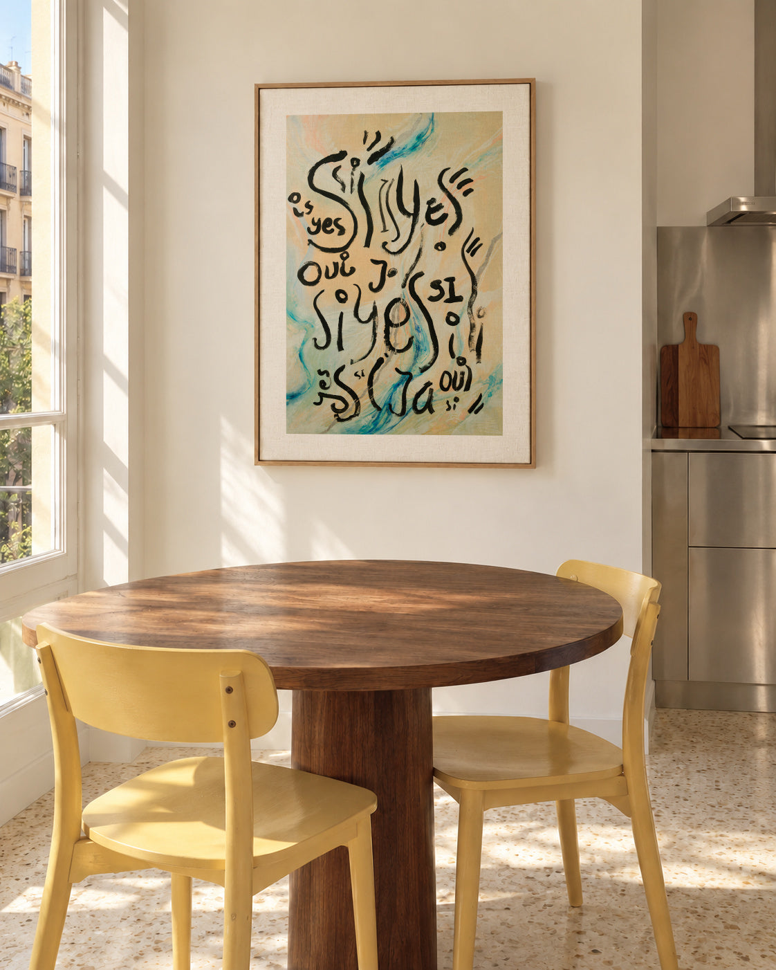 Yes - Framed canvas in an interior