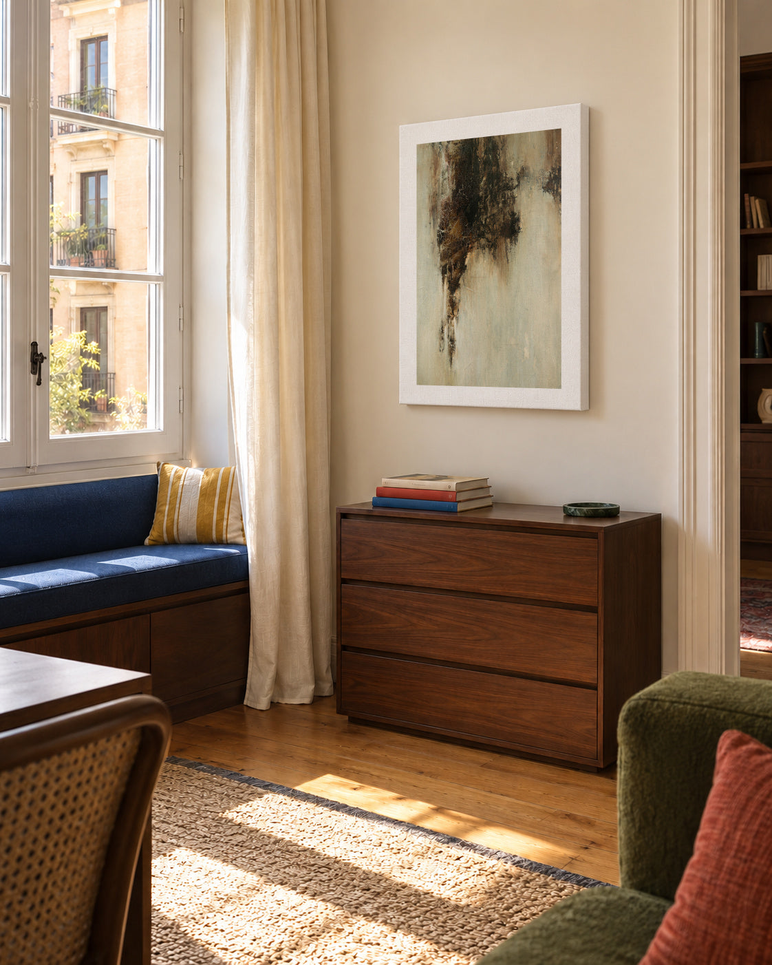 Madrid - Unframed canvas in an interior
