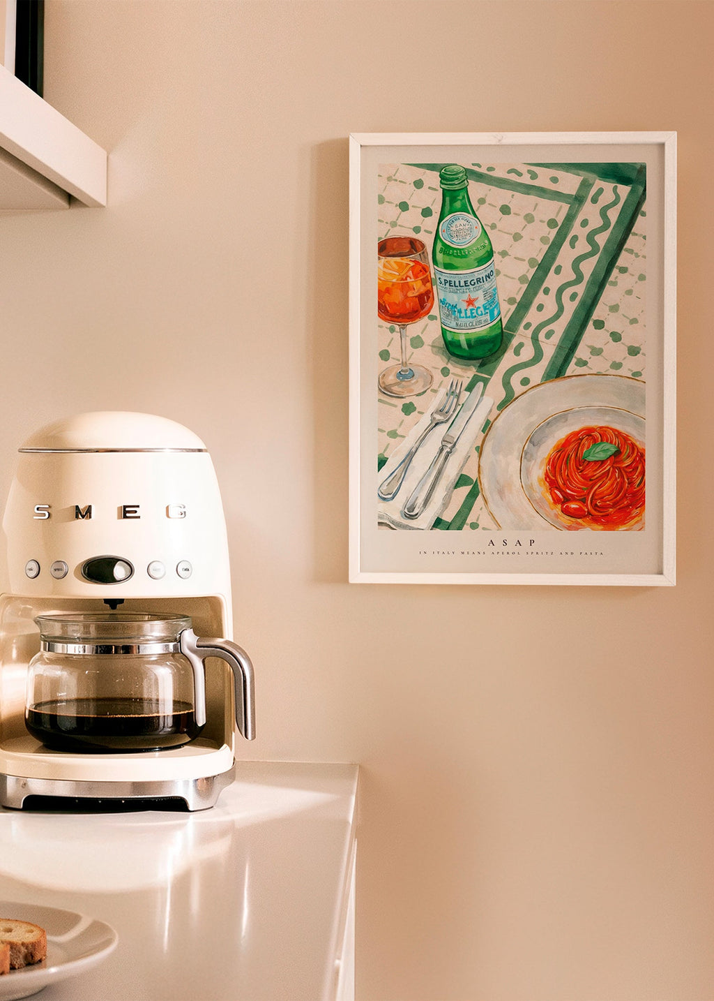 Keuken kunst Aperol Spritz en pasta