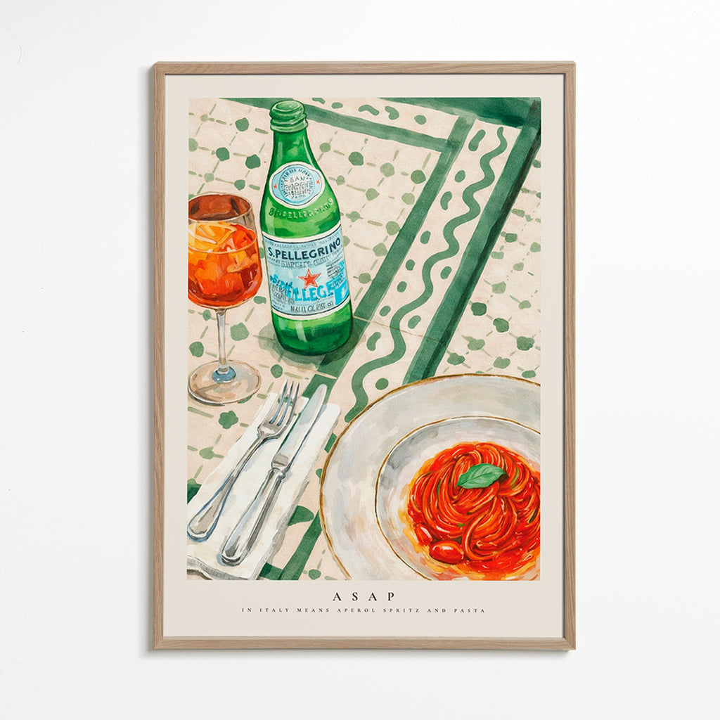 Keuken kunst Aperol Spritz en pasta