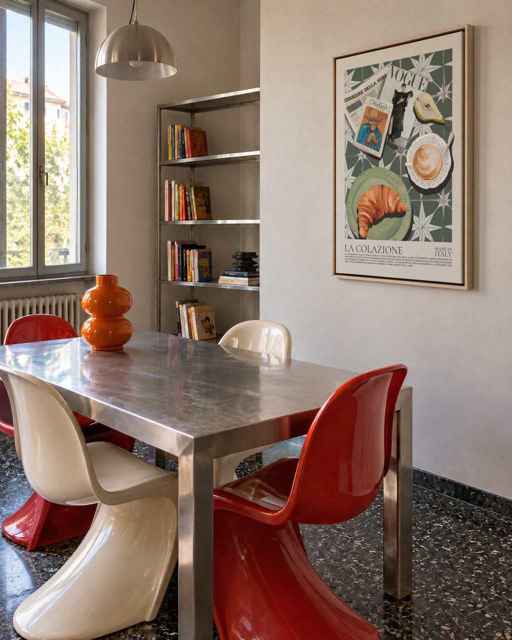 La Colazione (Italian breakfast) - Framed canvas in an interior