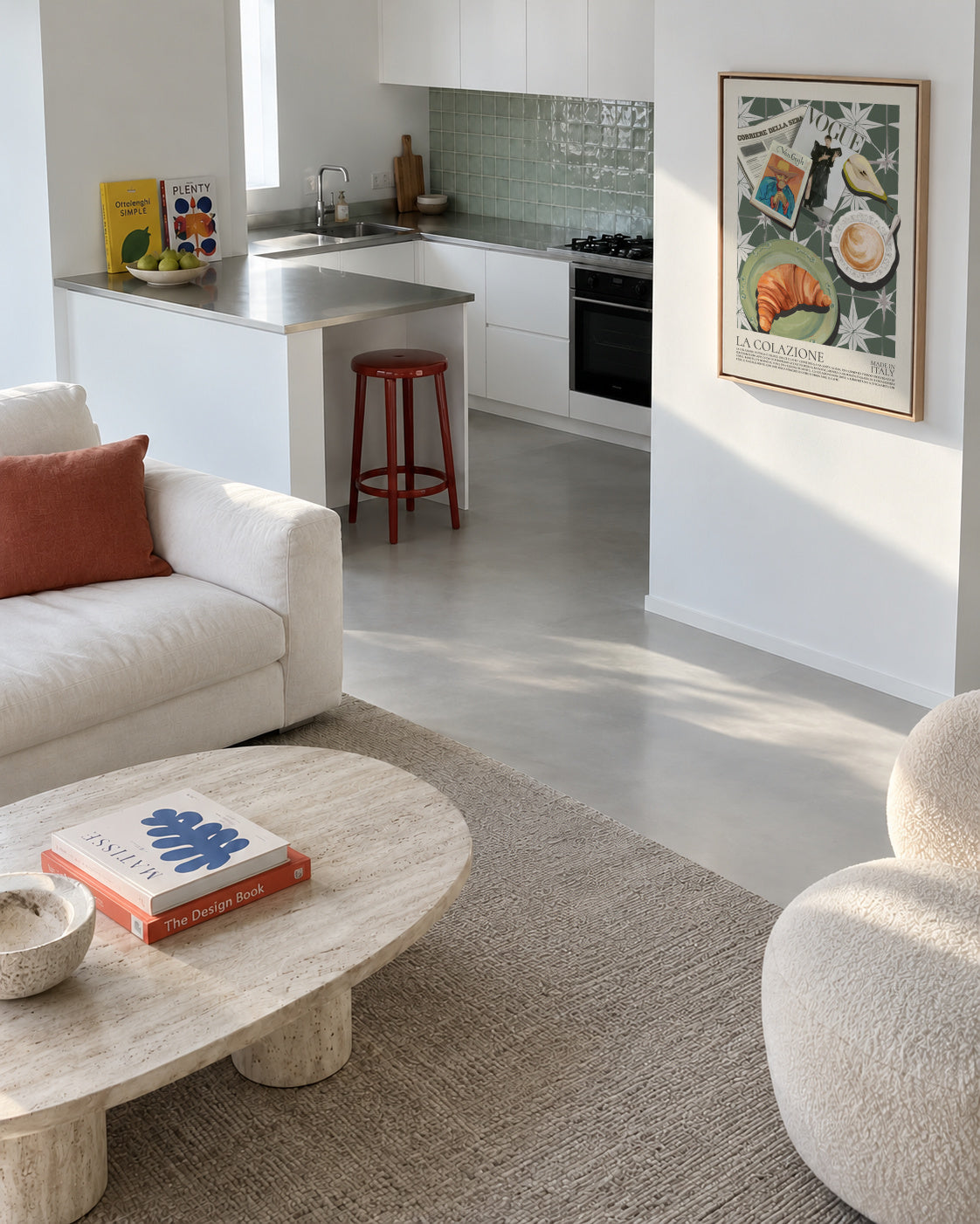 La Colazione (Italian breakfast) - Framed canvas in an interior